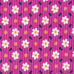 Fuchsia Sartorial Classic Silk Tie - Small Flower Pattern