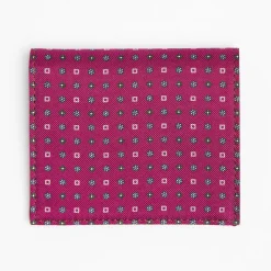 Fuchsia Small Wallet In Silk And Leather
