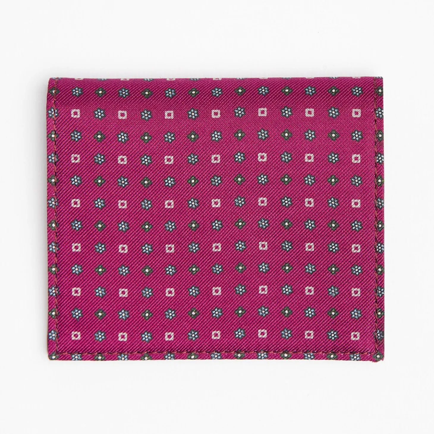 Fuchsia Small Wallet In Silk And Leather