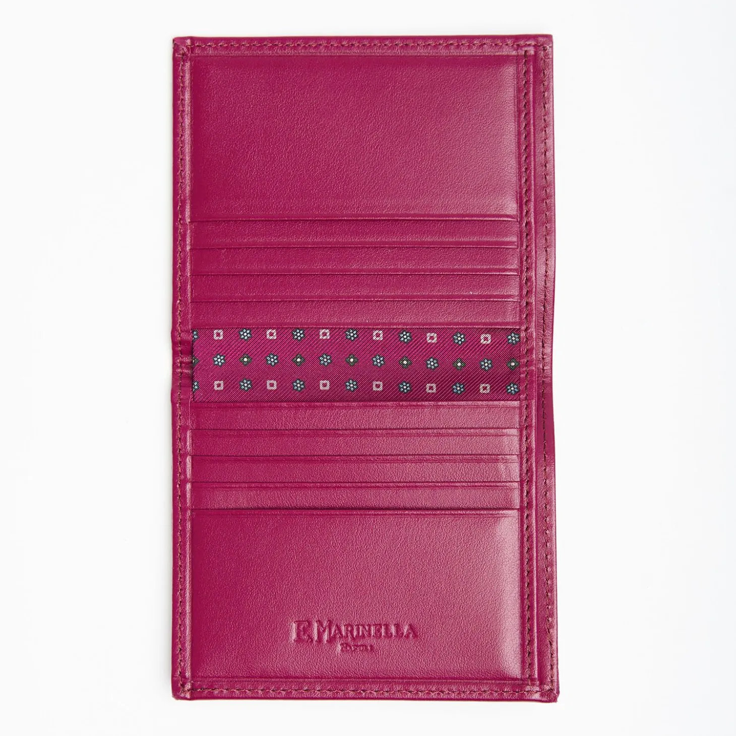 Fuchsia Small Wallet In Silk And Leather