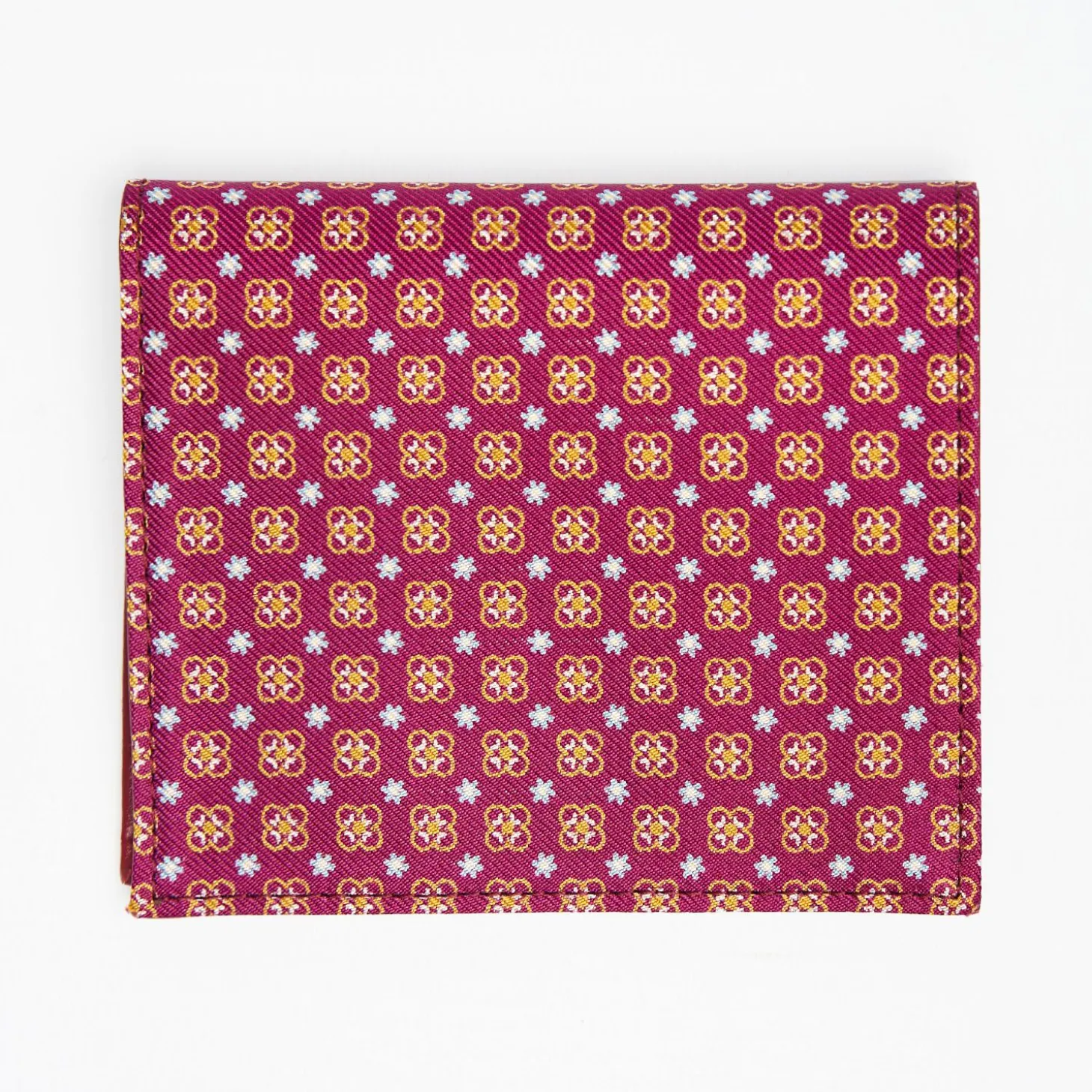 Fuchsia Small Wallet In Silk And Leather
