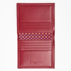 Fuchsia Small Wallet In Silk And Leather