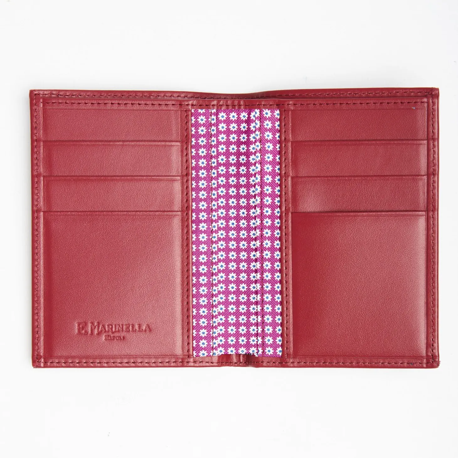Fuchsia Vertical Wallet In Silk And Leather