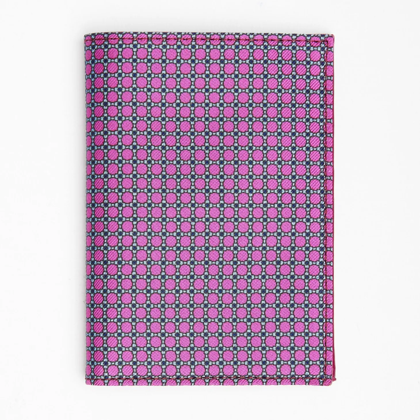 Fuchsia Vertical Wallet In Silk And Leather