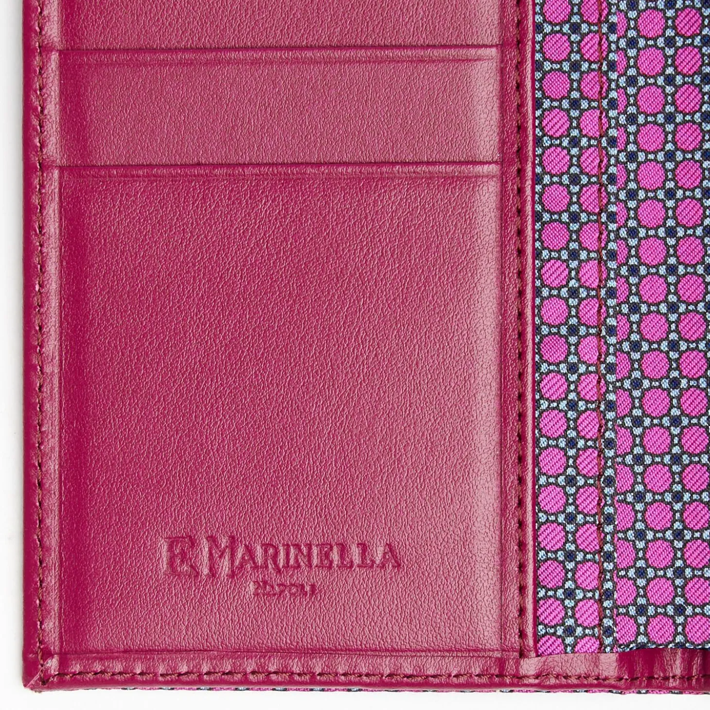 Fuchsia Vertical Wallet In Silk And Leather