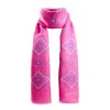 Fucsia Cotton And Linen Scarf - Blue Macro Flowers