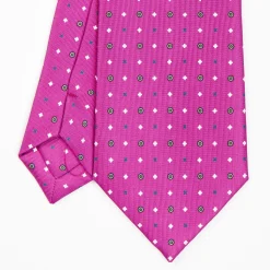 Fucsia Sartorial Classic Silk Tie - Small Flower Designs