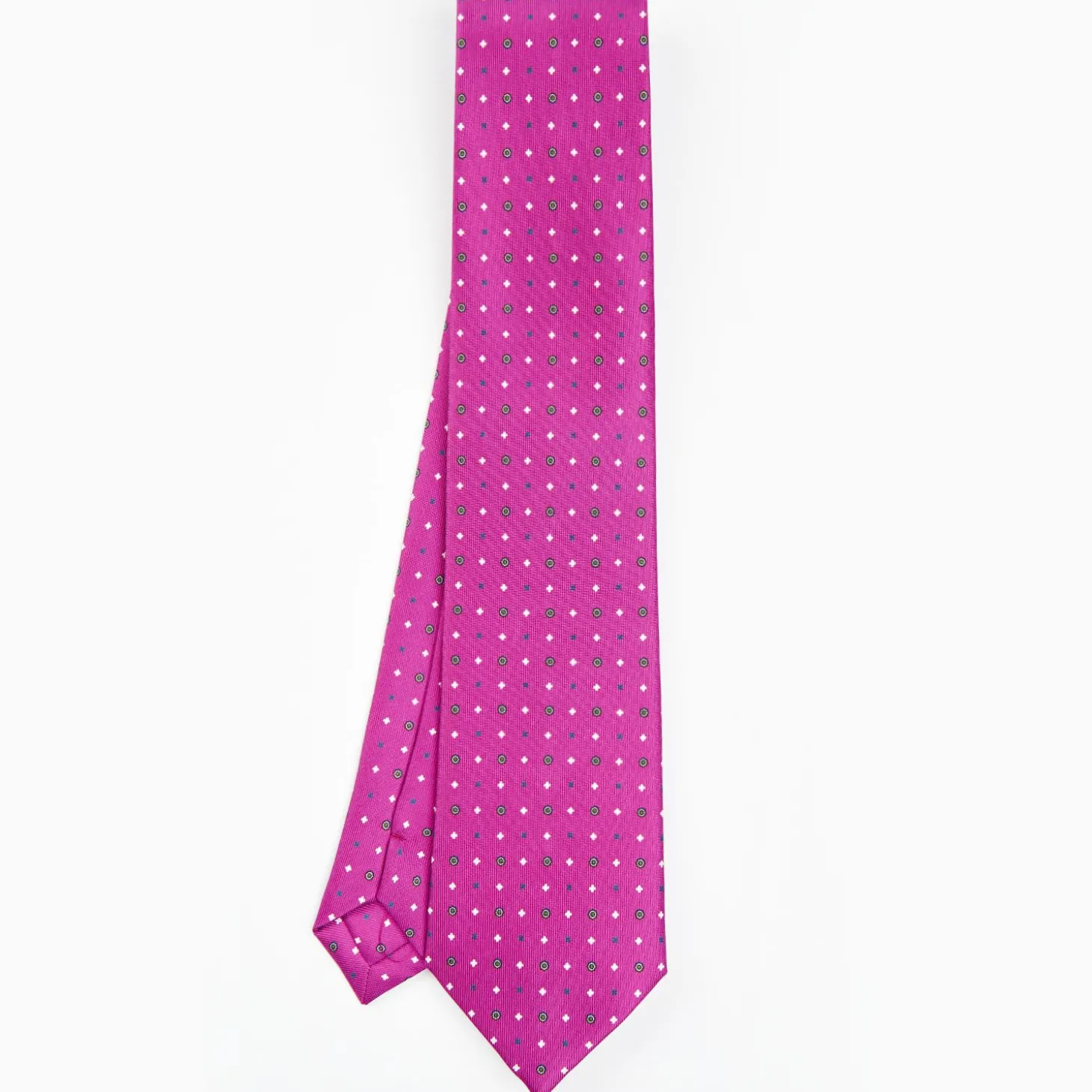 Fucsia Sartorial Classic Silk Tie - Small Flower Designs