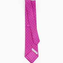 Fucsia Sartorial Classic Silk Tie - Small Flower Designs