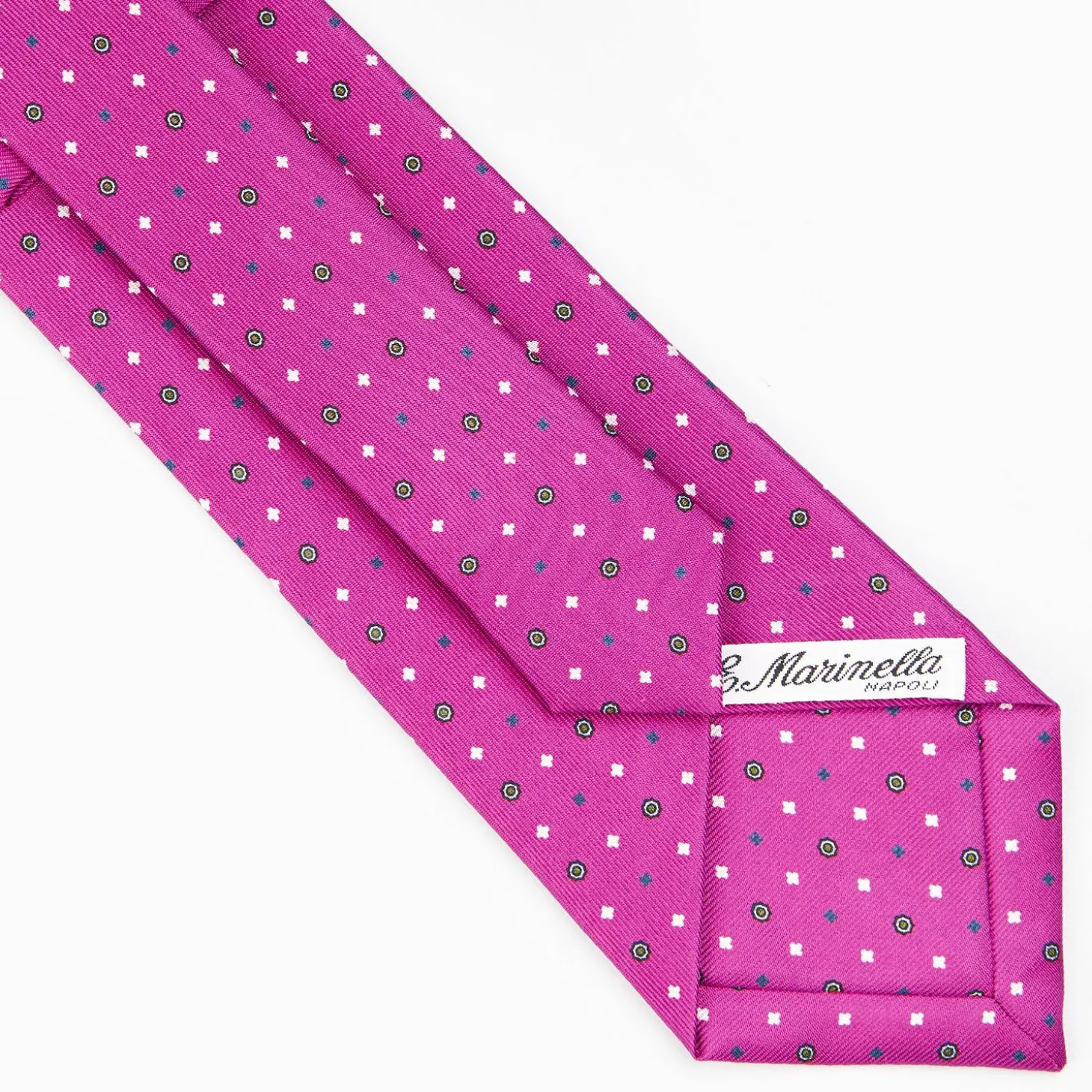 Fucsia Sartorial Classic Silk Tie - Small Flower Designs