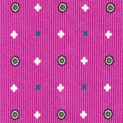 Fucsia Sartorial Classic Silk Tie - Small Flower Designs