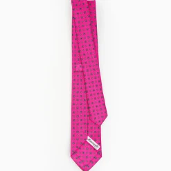 Fucsia Sartorial 7 Cm Silk Tie - Small Flower Pattern