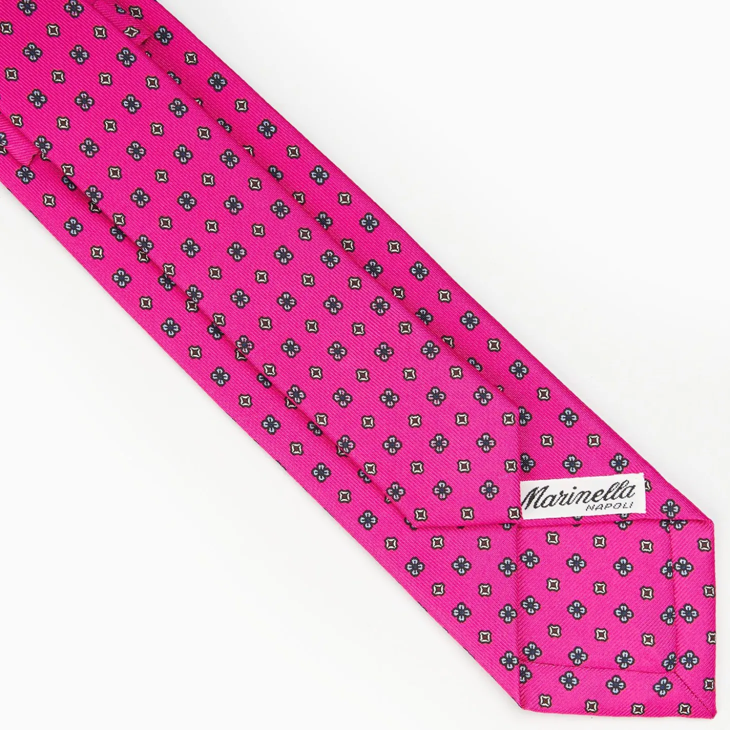 Fucsia Sartorial 7 Cm Silk Tie - Small Flower Pattern
