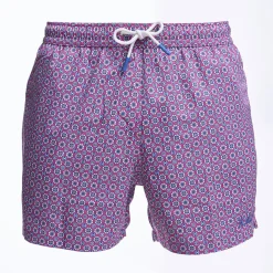 Fucsia Swim Short- Large Flower Pattern