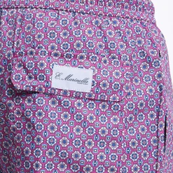 Fucsia Swim Short- Large Flower Pattern