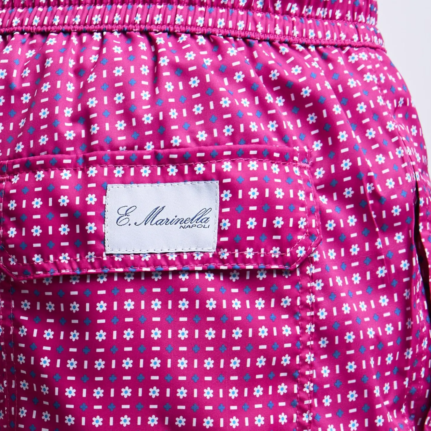 Fucsia Swim Short - Small Flower Pattern