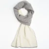 Gray And White Two-Tone Solid Cashmere Neck Warmer