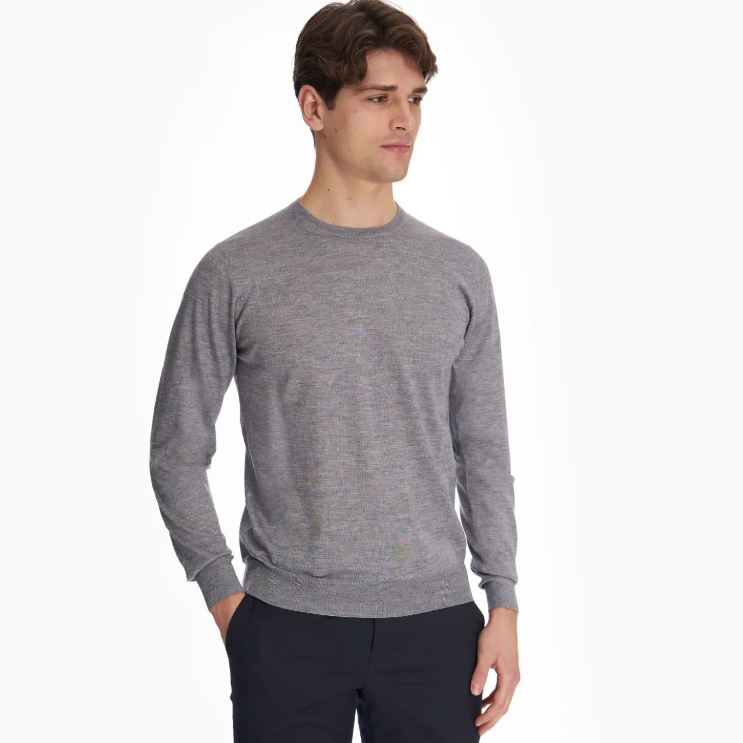 Gray Cashmere And Silk Sweater