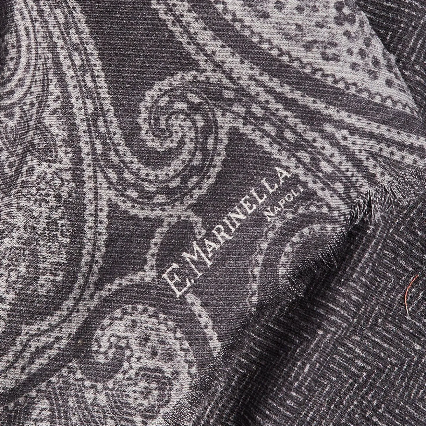 Gray Wool Stole - Paisley Pattern