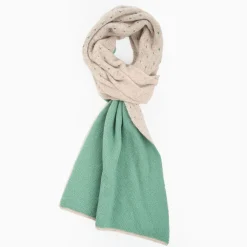 Green And Beige Dots Cashmere Neck Warmer