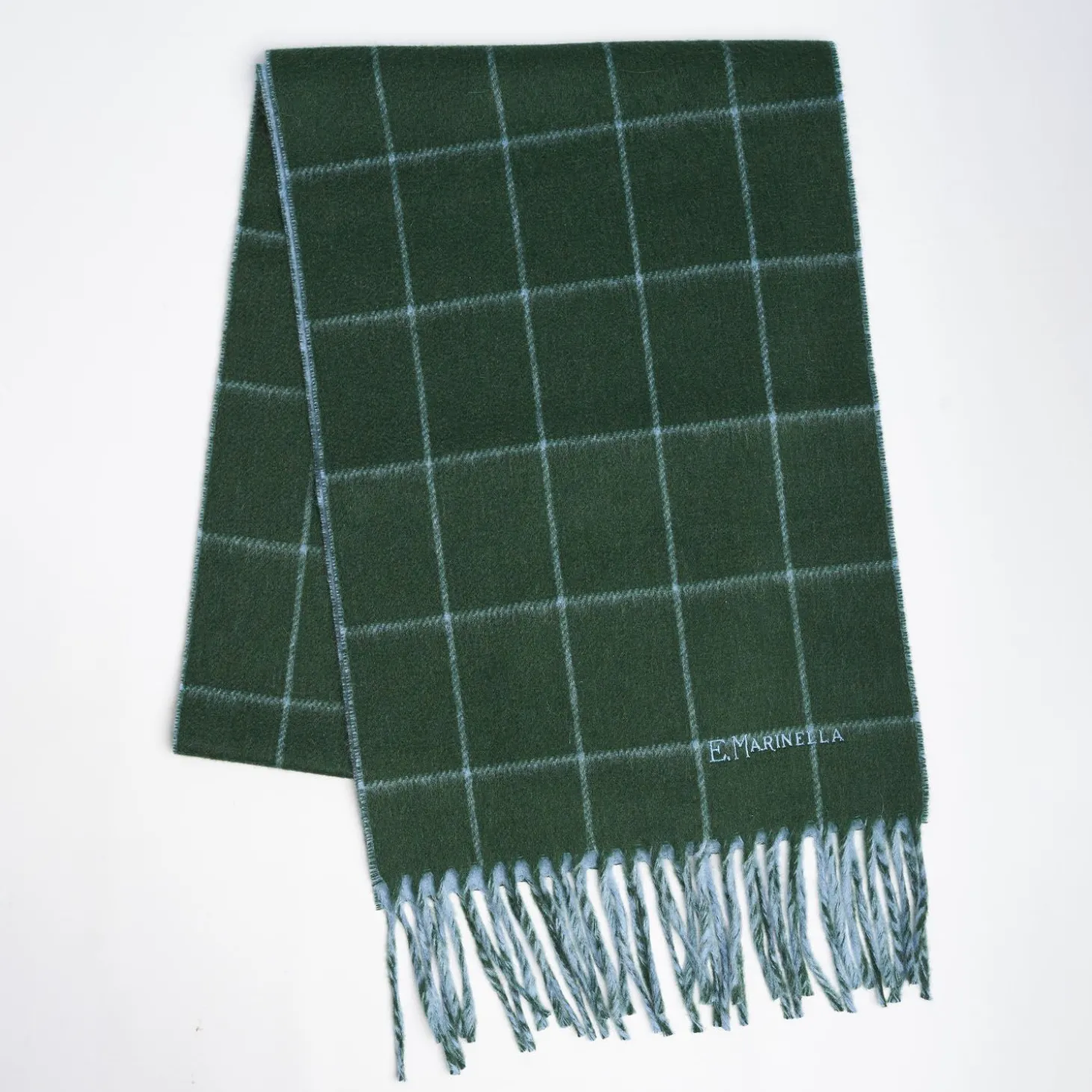 Green And Blue Cashmere Double Scarf