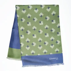 Green And Blue Double Silk Scarf
