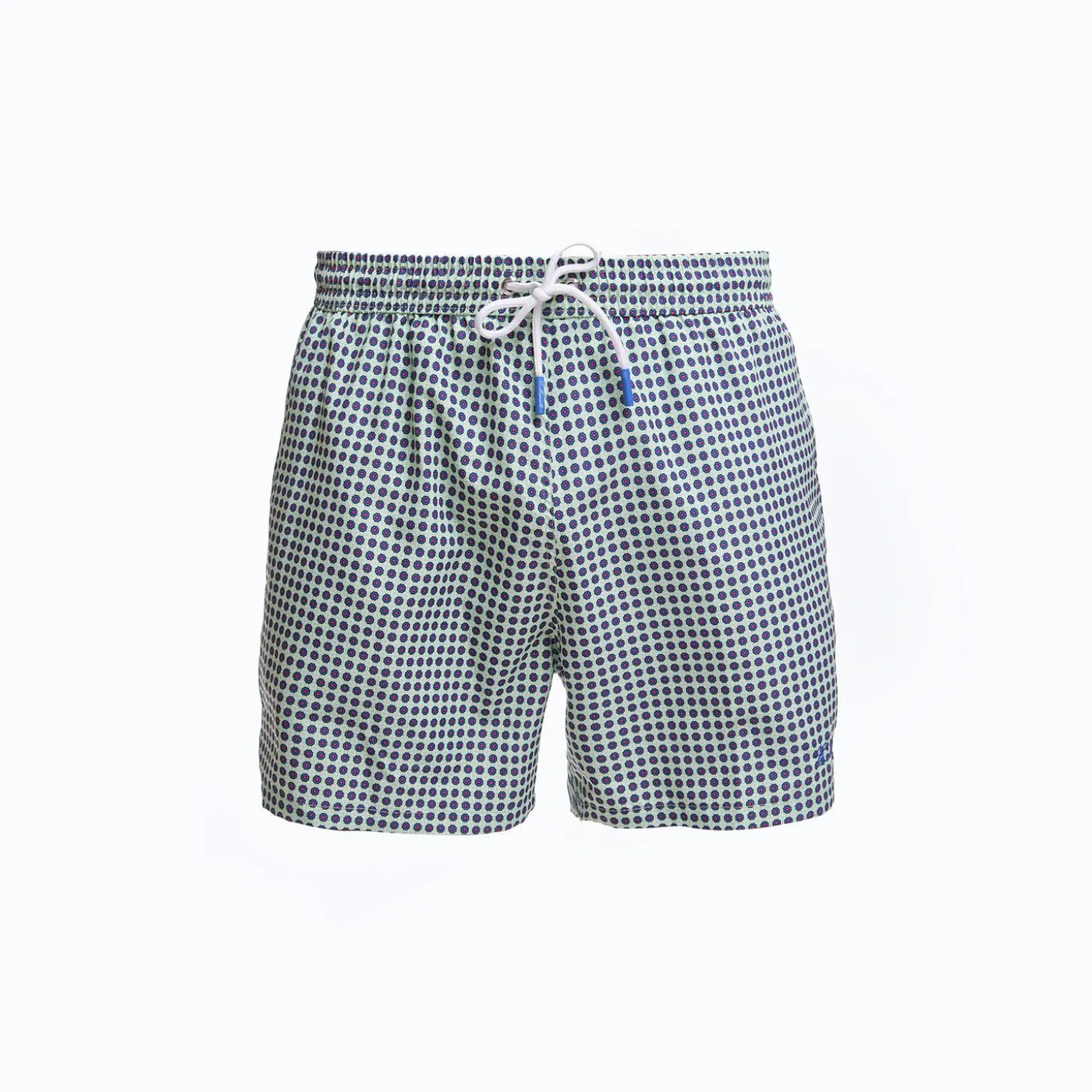 Green Baby Swim Shorts - Large Flower Pattern