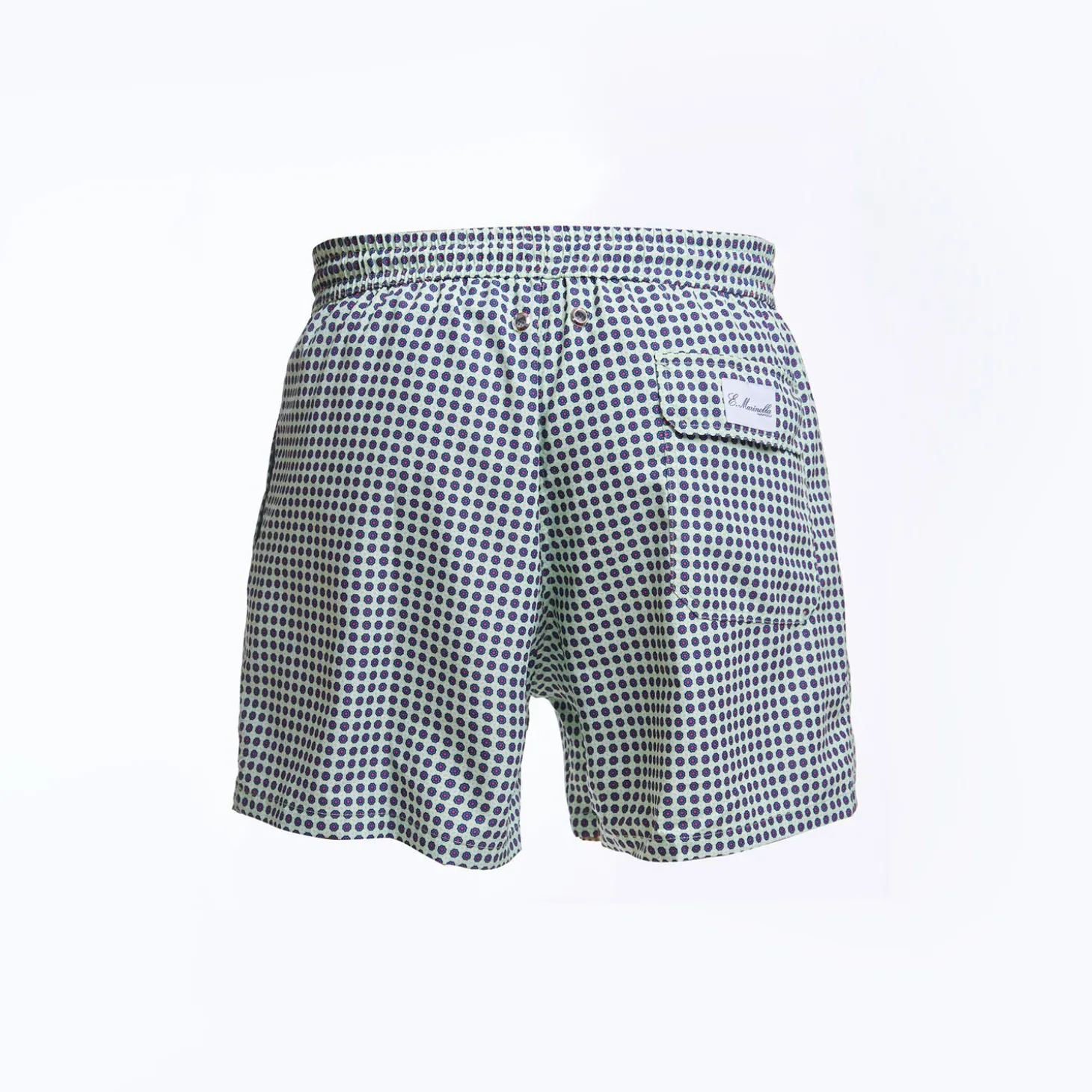 Green Baby Swim Shorts - Large Flower Pattern
