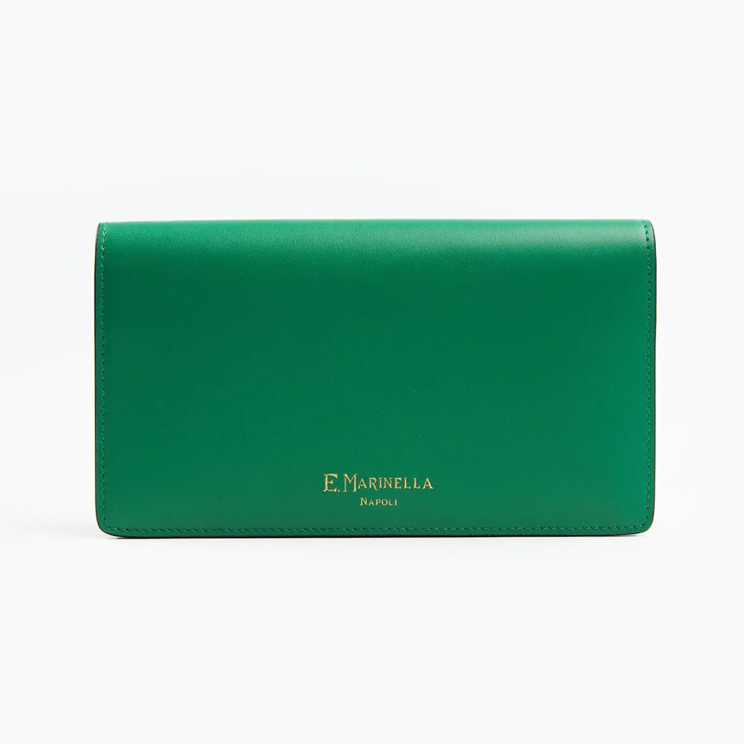 Green Big Wallet In Soft Leather