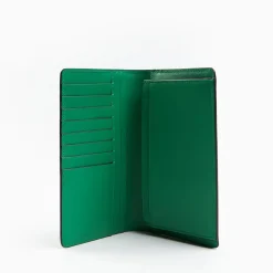 Green Big Wallet In Soft Leather