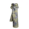 Green Cotton And Linen Scarf - Paisley Pattern