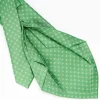 Green 5 Fold Sartorial Silk Tie - Small Flower Pattern
