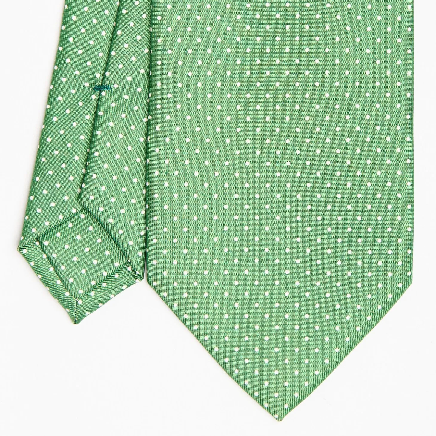 Green Sartorial Classic Silk Tie Polka Dot Pattern