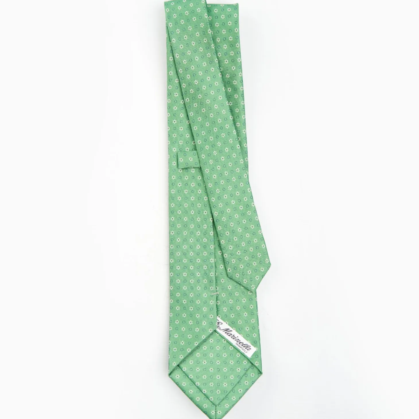 Green Sartorial Classic Silk Tie - Small Flower Pattern