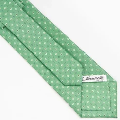 Green Sartorial Classic Silk Tie - Small Flower Pattern