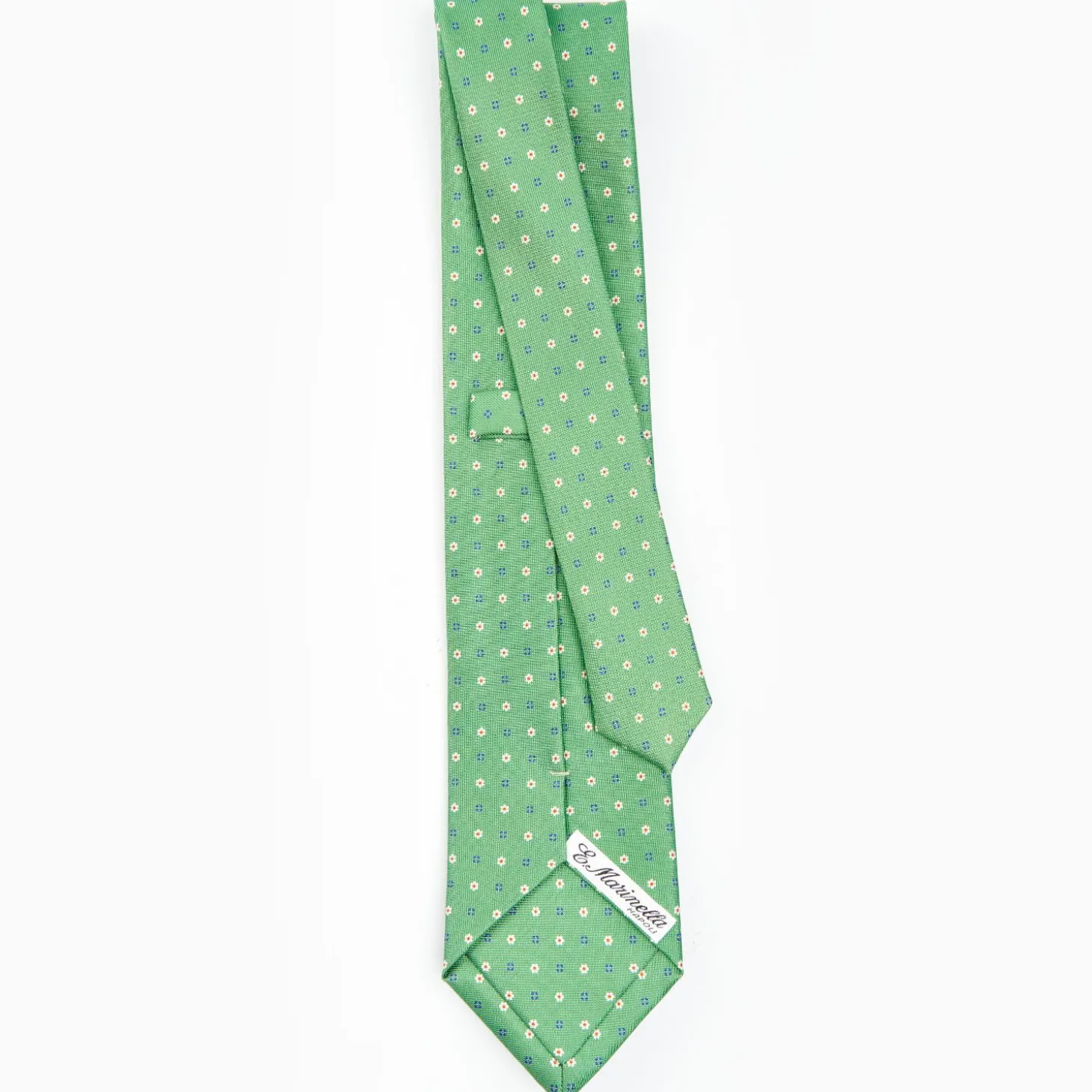 Green Sartorial Classic Silk Tie - Small Flower Designs