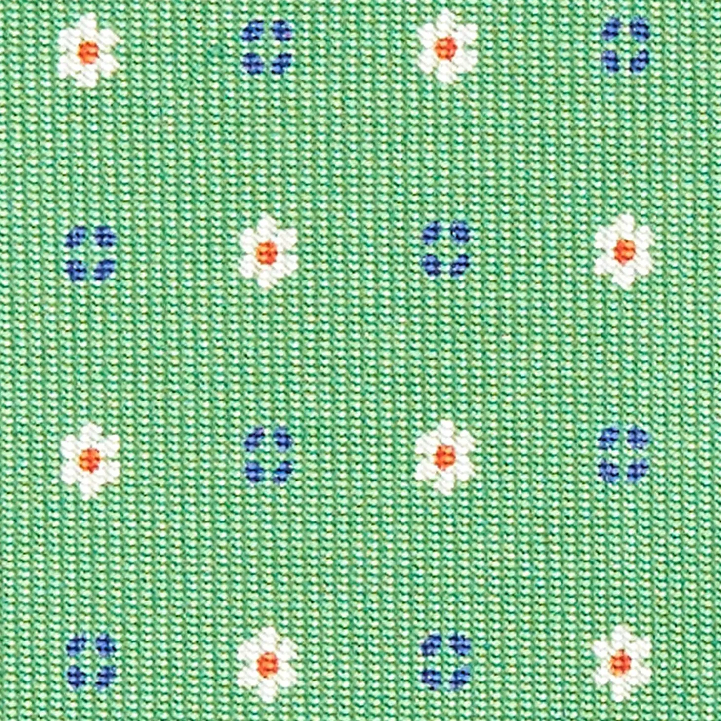 Green Sartorial Classic Silk Tie - Small Flower Designs