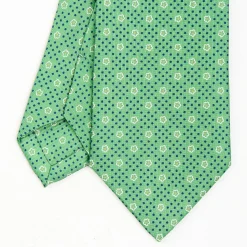 Green Sartorial Classic Silk Tie - Small Flower Pattern