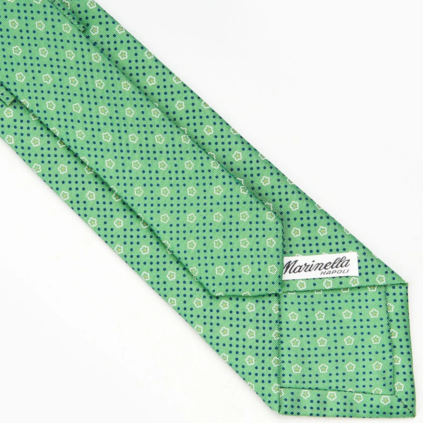 Green Sartorial Classic Silk Tie - Small Flower Pattern