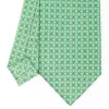 Green Sartorial Classic Silk Tie - Small Flower Designs