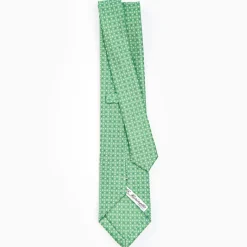 Green Sartorial Classic Silk Tie - Small Flower Designs