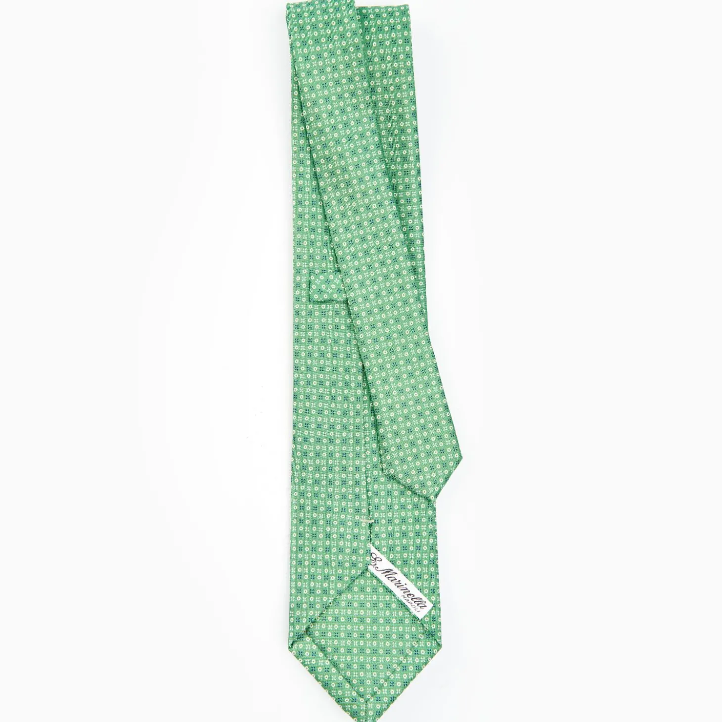 Green Sartorial Classic Silk Tie - Small Flower Designs