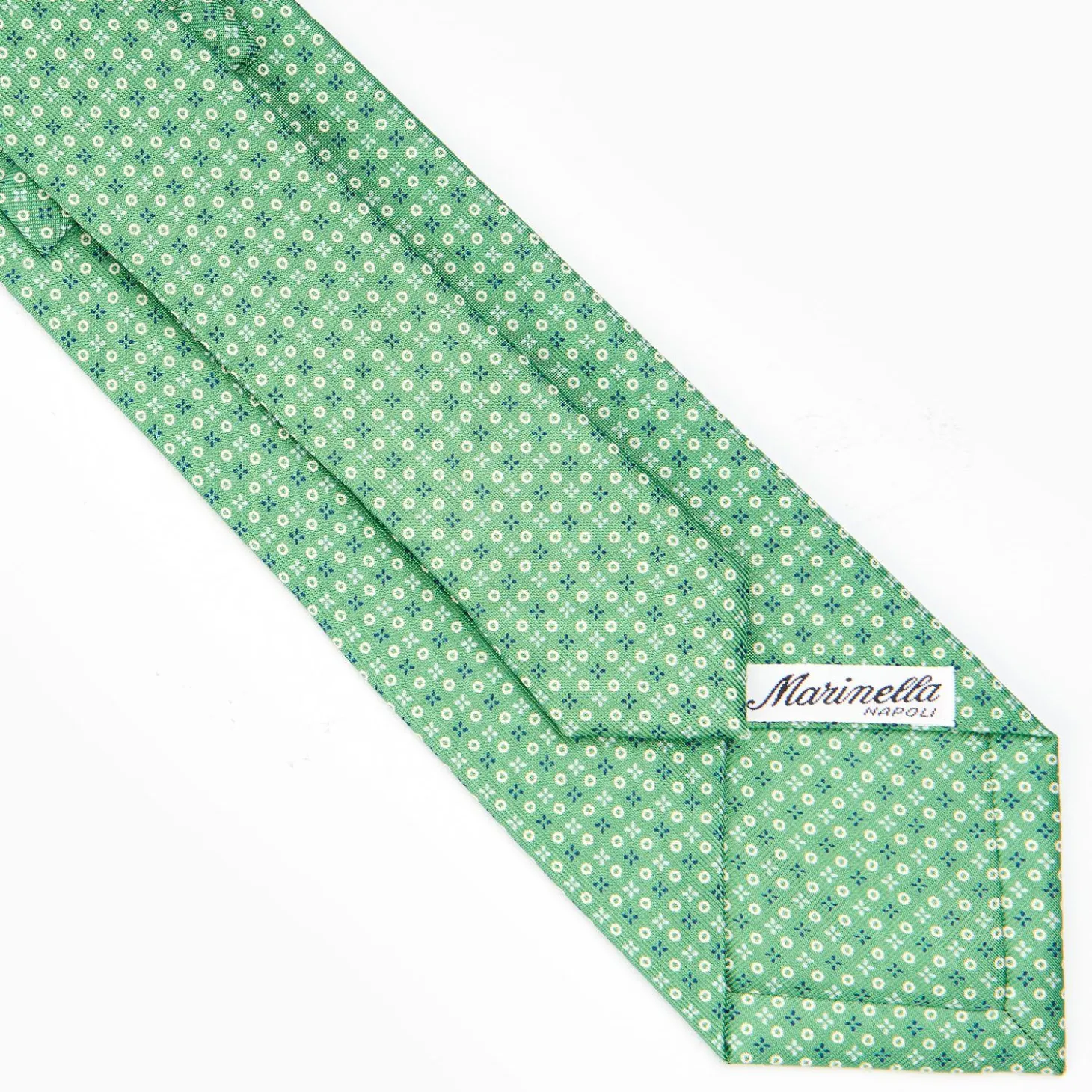 Green Sartorial Classic Silk Tie - Small Flower Designs