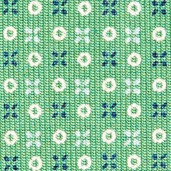 Green Sartorial Classic Silk Tie - Small Flower Designs