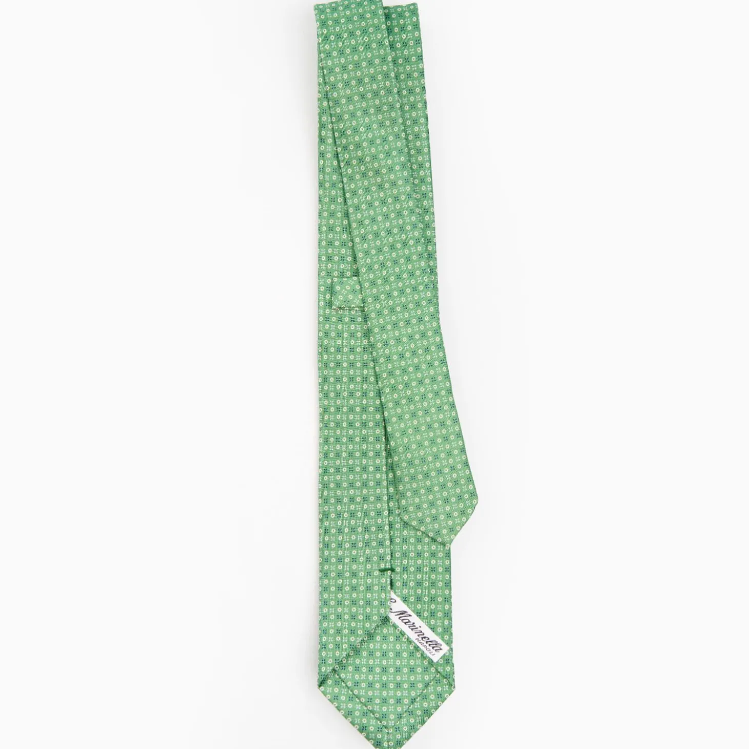 Green Sartorial 7 Cm Silk Tie - Small Flower Pattern