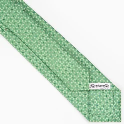 Green Sartorial 7 Cm Silk Tie - Small Flower Pattern