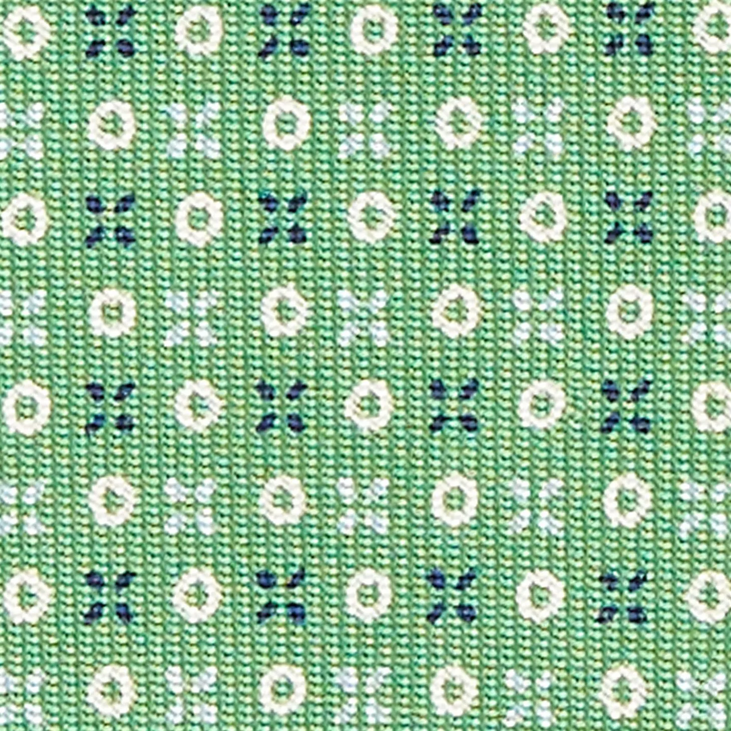 Green Sartorial 7 Cm Silk Tie - Small Flower Pattern