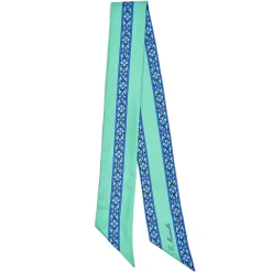 Green Silk Twilly Floral Pattern