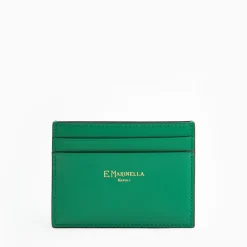 Green Small Credit Card Holder In Soft Leather
