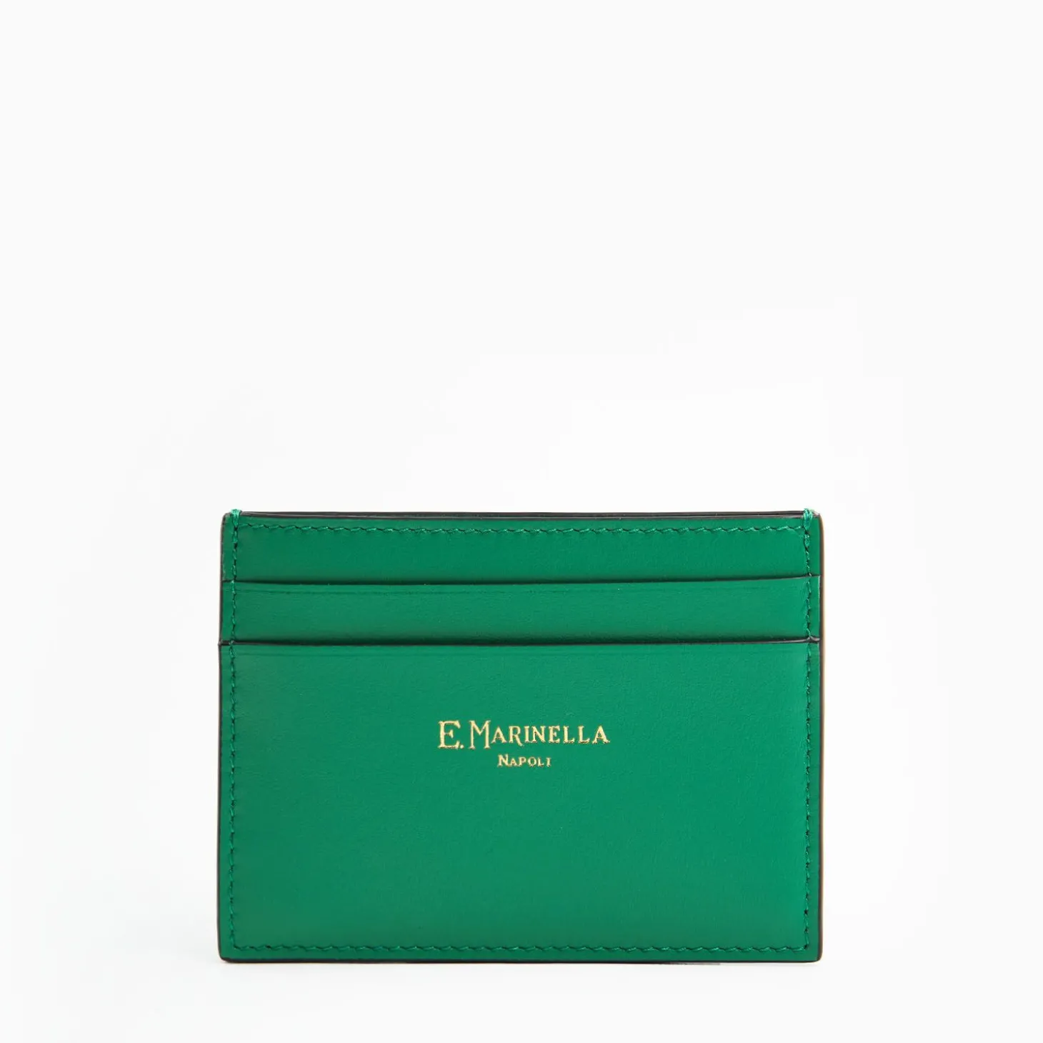 Green Small Credit Card Holder In Soft Leather